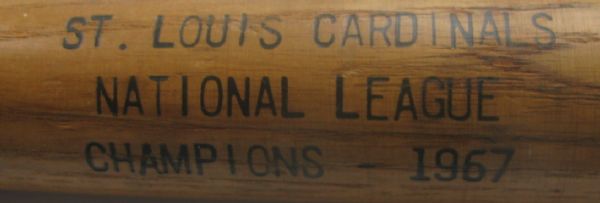 1967 ST. LOUIS CARDINALS WORLD SERIES SOUVENIR BAT