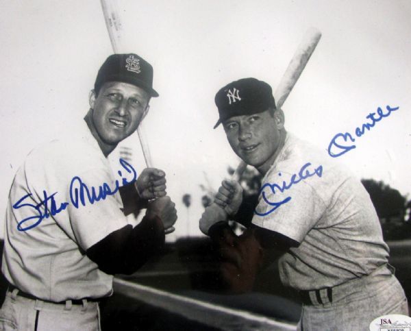 MICKEY MANTLE / STAN MUSIAL SIGNED PHOTO w/JSA LOA