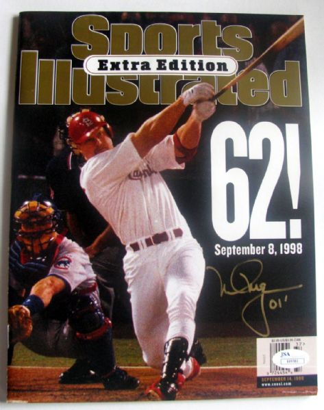 MARK MCGWIRE SIGNED 1998 SPORTS ILLUSTRATED w/JSA COA - BREAKS MARIS HR RECORD