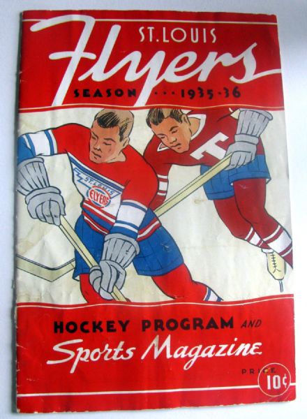 1935/36 ST. LOUIS FLYERS AHA PROGRAM