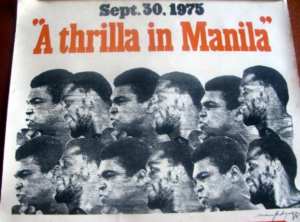 1975 ALI VS FRAZIER FIGHT POSTER - THE THRILLA IN MANILA