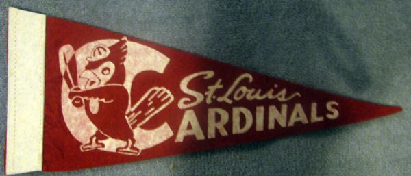 VINTAGE LOT OF 5 MINI ST. LOUIS CARDINALS PENNANTS