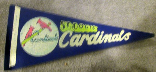 VINTAGE LOT OF 5 MINI ST. LOUIS CARDINALS PENNANTS