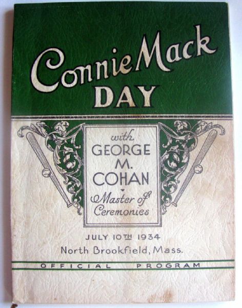 1934 CONNIE MACK DAY PROGRAM AND TICKETS