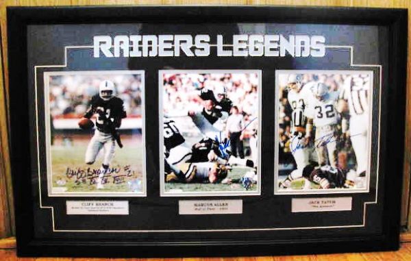 OAKLAND RAIDERS LEGENDS SIGNED DISPLAY