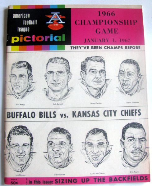 1966 AFL CHAMPIONSHIP GAME PROGRAM - CHIEFS VS BILLS