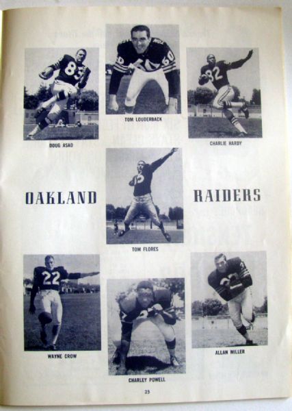 1961 N.Y. TITANS VS OAKLAND RAIDERS AFL PROGRAM