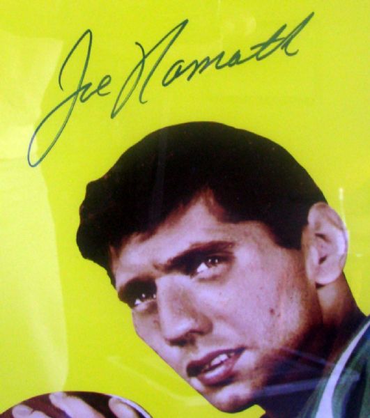 JOE NAMATH SIGNED ROOKIE CARD POSTER w/JSA COA