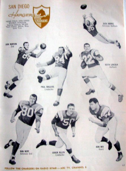 1962 DALLAS TEXANS VS S.D. CHARGERS PROGRAM - LAST YEAR TEXANS!