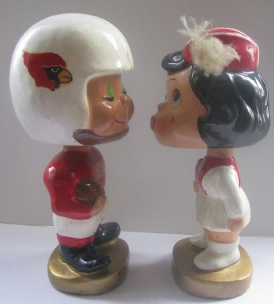 60's ST. LOUIS CARDINALS KISSING PAIR BOBBING HEADS