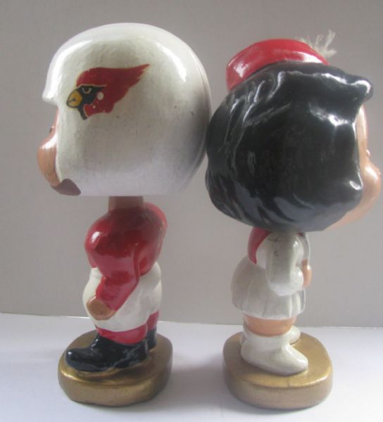 60's ST. LOUIS CARDINALS KISSING PAIR BOBBING HEADS