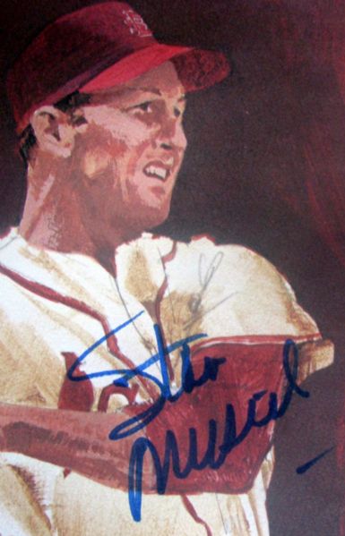 STAN MUSIAL SIGNED COCA COLA POSTER w/JSA COA