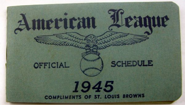1945 AMERICAN LEAGUE POCKET SCHEDULE - ST. LOUIS BROWNS ISSUE
