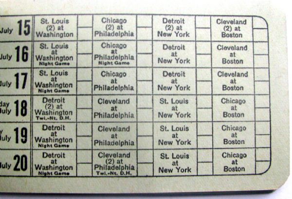 1945 AMERICAN LEAGUE POCKET SCHEDULE - ST. LOUIS BROWNS ISSUE