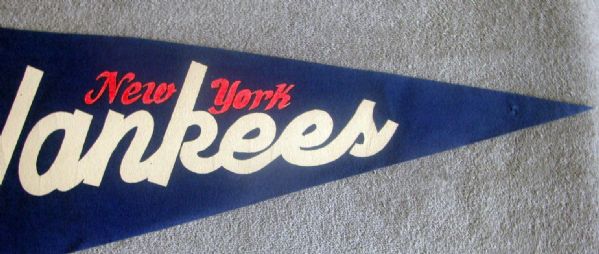 1963 NEW YORK YANKEES WORLD SERIES PHOTO PENNANT