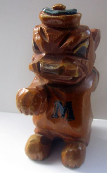 50's MICHIGAN WOLVERINES CARTER-HOFFMAN WOOD CARVED MASCOT  STATUE