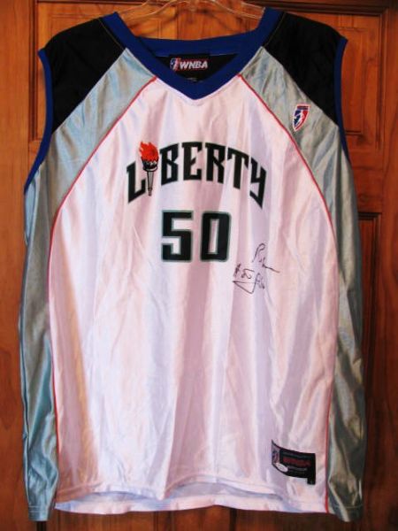 REBECCA LOBO #50 SIGNED NY LIBERTY BASKETBALL JERSEY w/ JSA COA