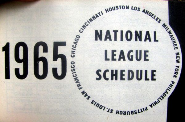 1965 NATIONAL LEAGUE POCKET SCHEDULE BOOKLET - LEAGUE ISSUE