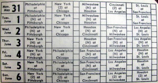 1965 NATIONAL LEAGUE POCKET SCHEDULE BOOKLET - LEAGUE ISSUE