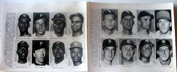 1967 ALL-STAR GAME PLAYERS PHOTOS - 2- N.L. & A.L.