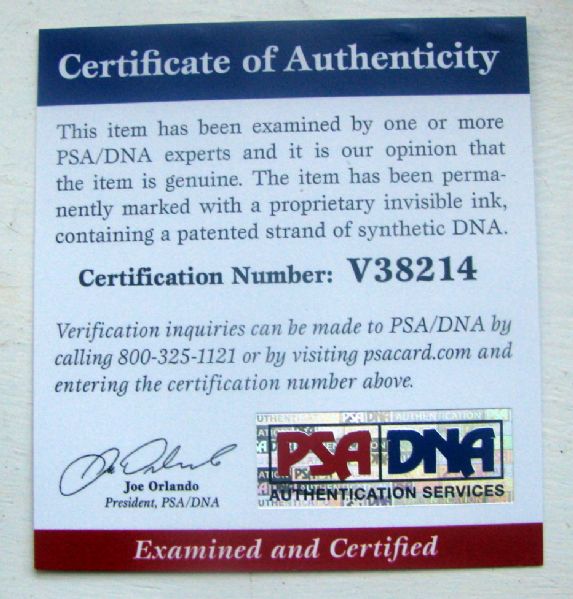 ERNIE BANKS SIGNED BASEBALL w/INSCRIPTION & PSA-DNA COA