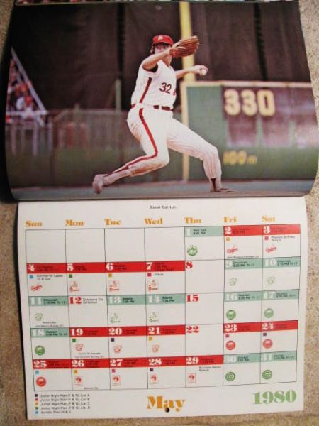 1980 PHILADELPIA PHILLIES PLAYER PICTURE CALENDAR