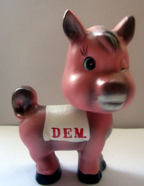 VINTAGE 60's DEMOCRAT & REPUBLICAN MASCOT BOBBING HEADS