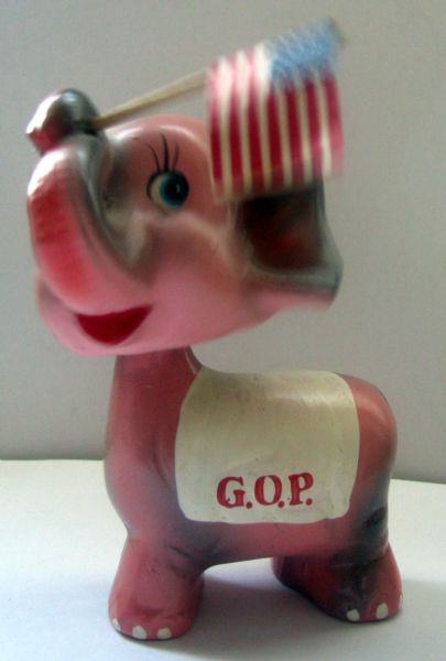 VINTAGE 60's DEMOCRAT & REPUBLICAN MASCOT BOBBING HEADS