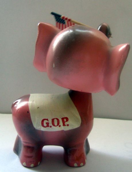 VINTAGE 60's DEMOCRAT & REPUBLICAN MASCOT BOBBING HEADS