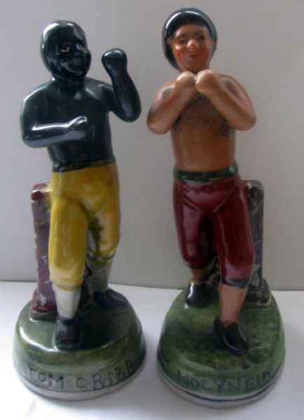 VINTAGE 60's TOM CRIBB / TOM MOLYNEUX BOXING STATUES