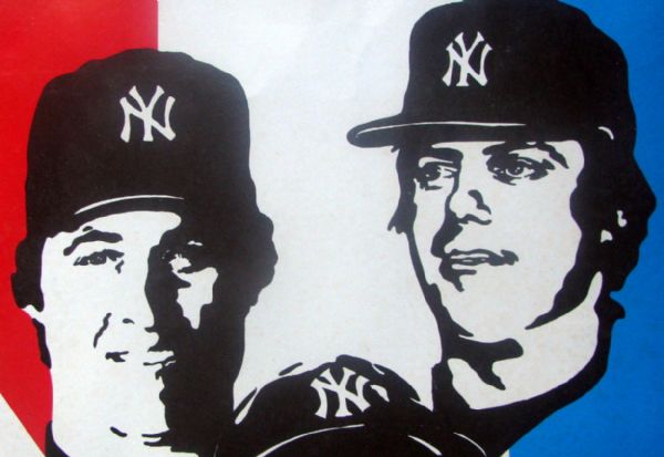 VINTAGE 70's NEW YORK YANKEES WE LOVE NEW YORK POSTER