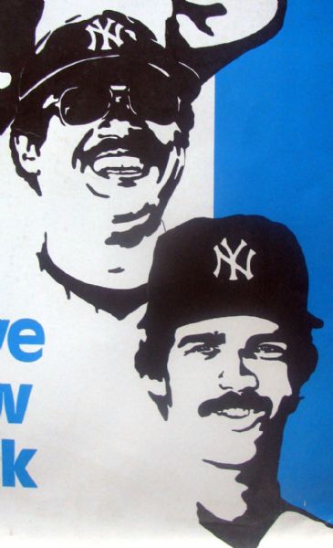 VINTAGE 70's NEW YORK YANKEES WE LOVE NEW YORK POSTER