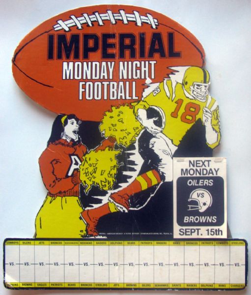 1980 IMPERIAL WHISKEY MONDAY NIGHT FOOTBALL POSTER & SCHEDULE