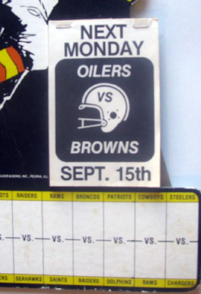 1980 IMPERIAL WHISKEY MONDAY NIGHT FOOTBALL POSTER & SCHEDULE