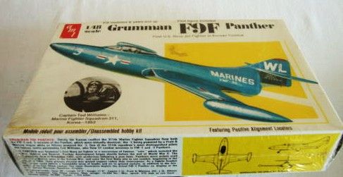 VINTAGE GRUMMAN F9F PANTHER MODEL KIT w/TED WILLIAMS - SEALED