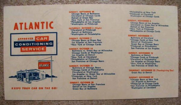 1956 NATIONAL FOOTBALL LEAGUE POCKET SCHEDULE FOR THE GIANTS EAGLES & STEELERS