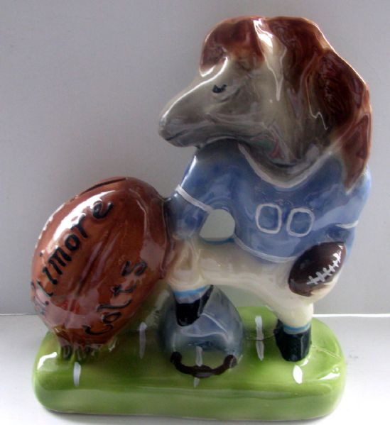 VINTAGE 50's BALTIMORE COLTS MASCOT BANK