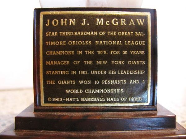 1963 JOHN McGRAW HALL OF FAME BUST 