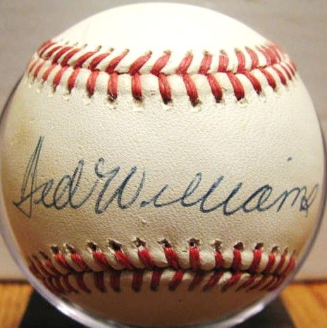 TED WILLIAMS SIGNED BALL w/JSA LOA