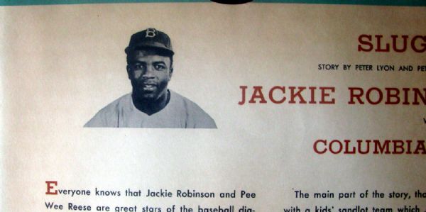 VINTAGE 40's SLUGGER AT THE BAT RECORD ALBUM w/JACKIE ROBINSON & PEE WEE REESE