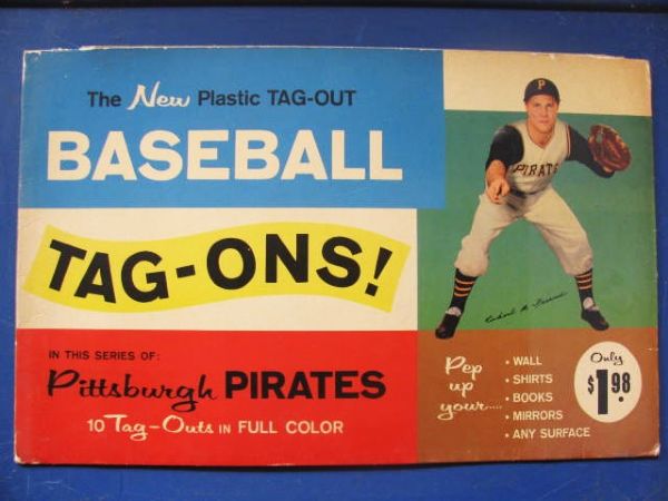 1960 PITTSBURGH PIRATES TAG-ONS w/ 10 STICKERS - ROBERTO CLEMENTE