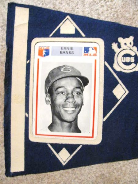 60's ERNIE BANKS CHICAGO CUBS BASEBALL PICTURE PENNANT
