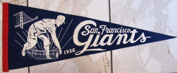 1958 SAN FRANCISCO GIANTS 1ST YEAR PENNANT