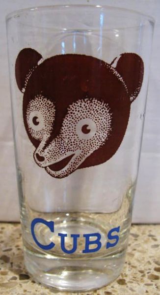 50's CHICAGO CUBS LARGE DRINKING GLASS