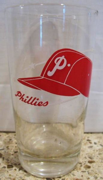 50's PHILADELPHIA PHILLIES LARGE DRINKING GLASS
