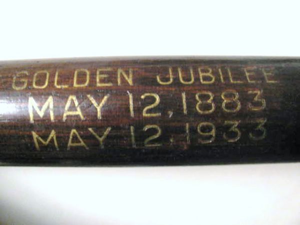 1933 BROOKLYN DODGERS GOLDEN JUBILEE BASEBALL BAT
