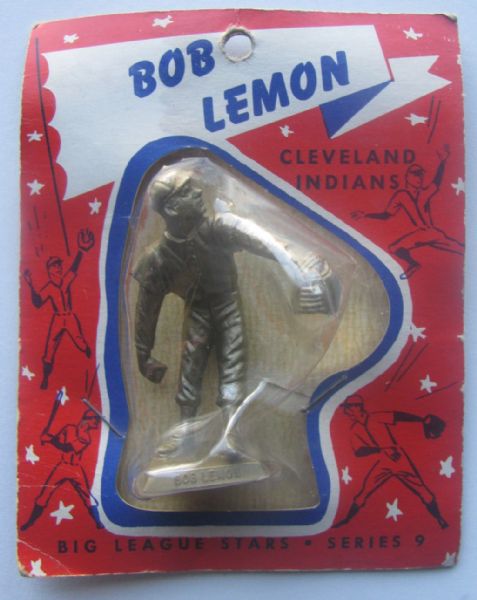 1956 BOB LEMON BIG LEAGUE STARS STATUE IN PACKAGE w/BASEBALL CARD