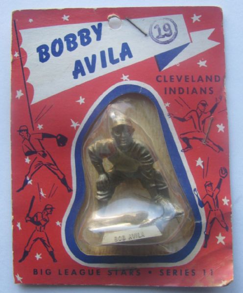 1956 BOB AVILA BIG LEAGUE STARS STATUE SEALED IN PACKAGE w/BASEBALL CARD