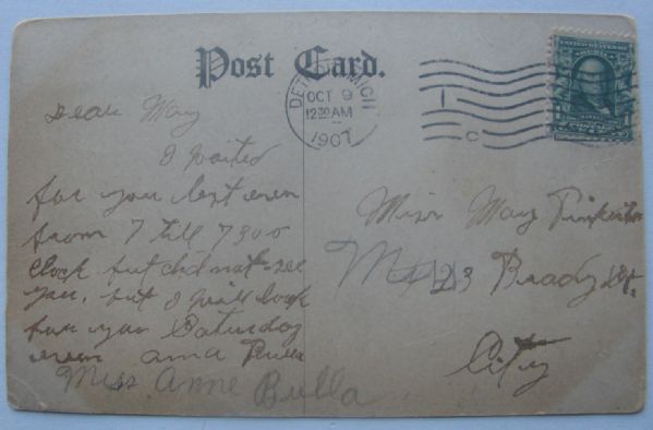 1907 DETROIT TIGERS POST CARD