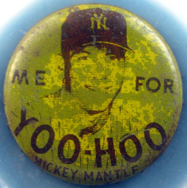 VINTAGE 60's MICKEY MANTLE YOO-HOO BOTTLE CAP